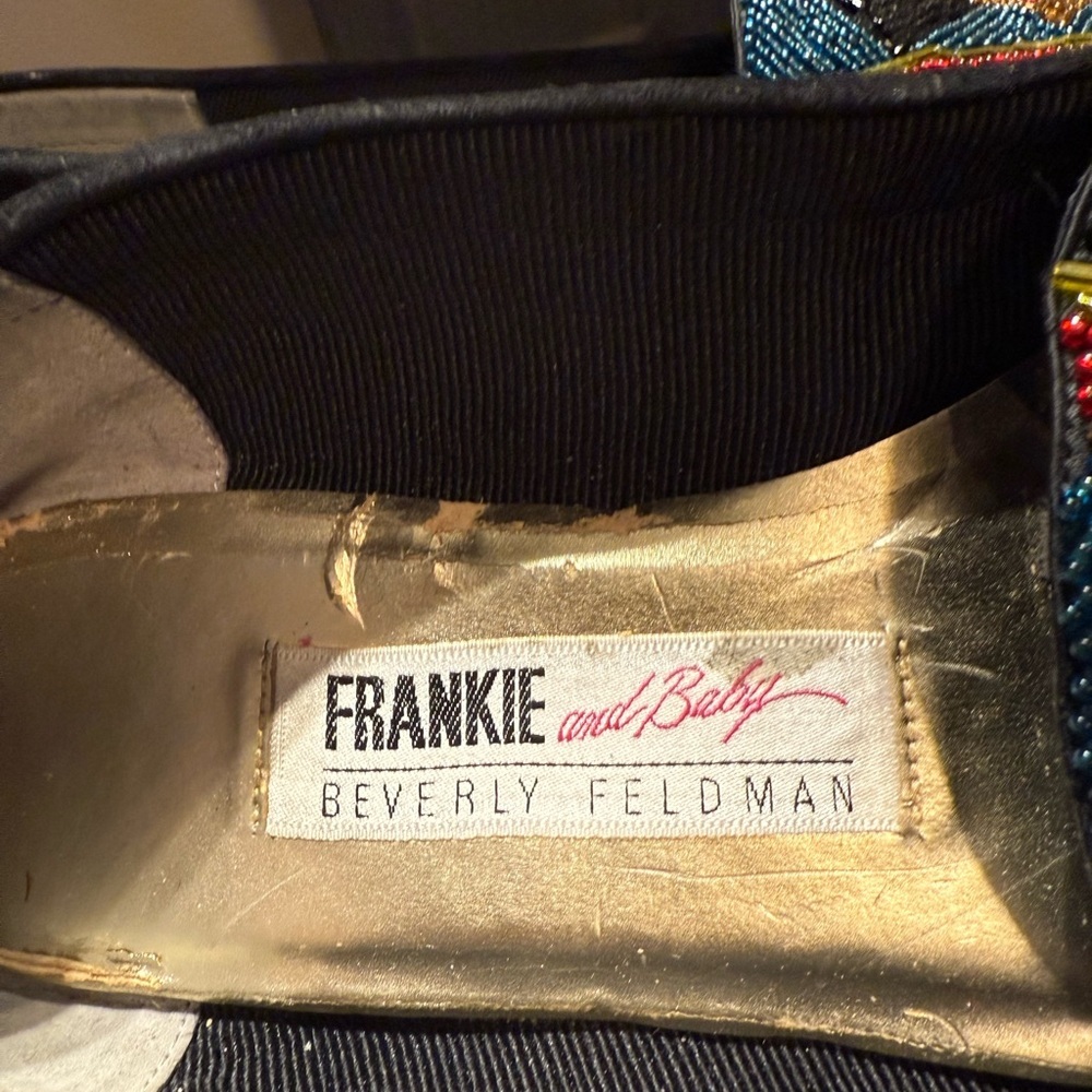Beverly Feldman Vintage Frankie and Baby Suede Multicolor Beaded Loafers - Picture 2 of 15